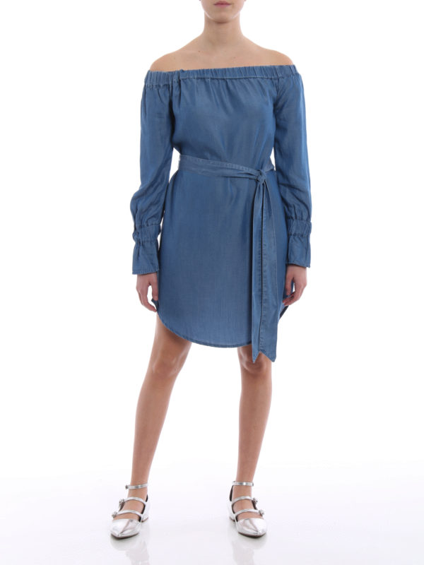 MICHAEL KORS: short dresses online - Chambray off-shoulder dress
