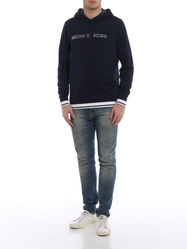 MICHAEL KORS: Sweatshirts & Sweaters online - Logo embroidery blue hoodie