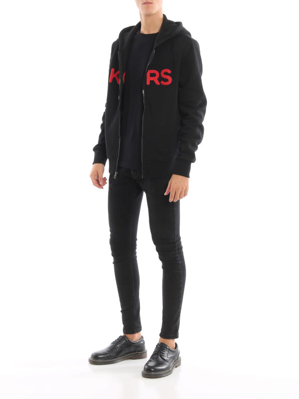 MICHAEL KORS: Sweatshirts & Sweaters online - Terrycloth logo black hoodie