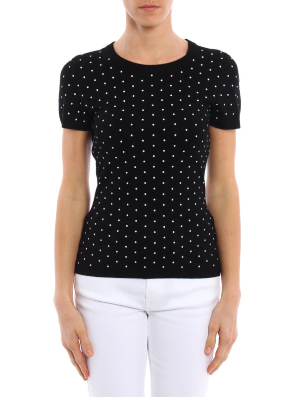 MICHAEL KORS: t-shirts online - Knitted polka dot T-shirt