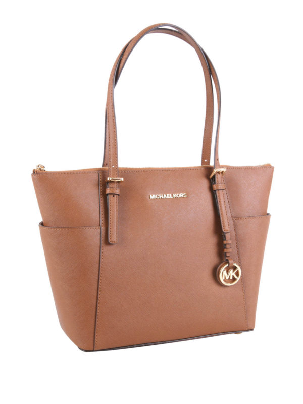 MICHAEL Michael Kors, Bags, Jet Set Large Saffiano Leather Topzip Tote Bag