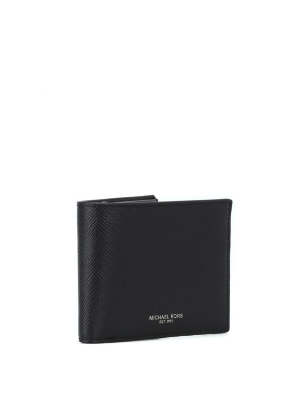 MICHAEL KORS: wallets & purses online - Harrison black saffiano bi-fold wallet
