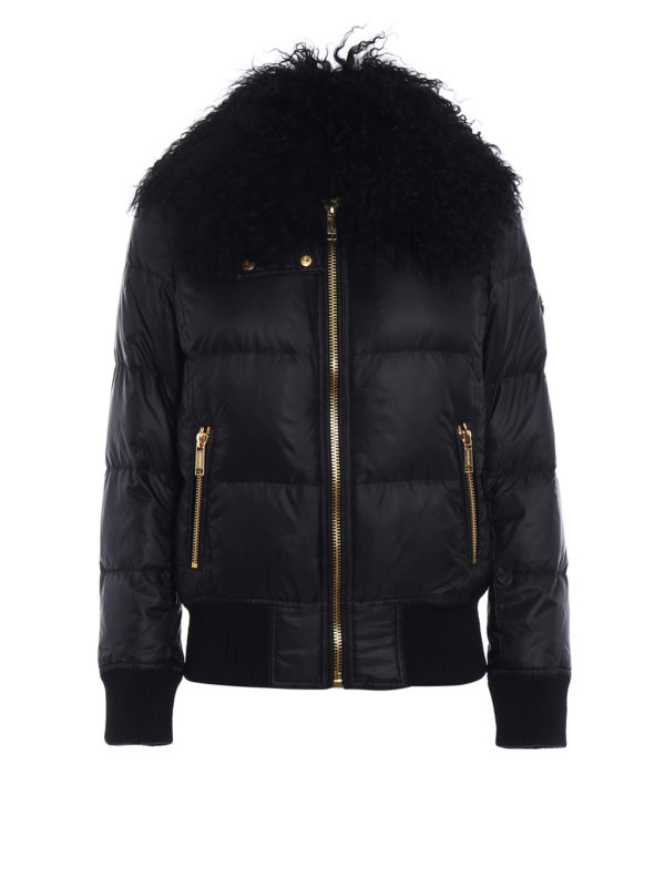 MICHAEL KORS: padded jackets - Mongolian fur collar puffer jacket