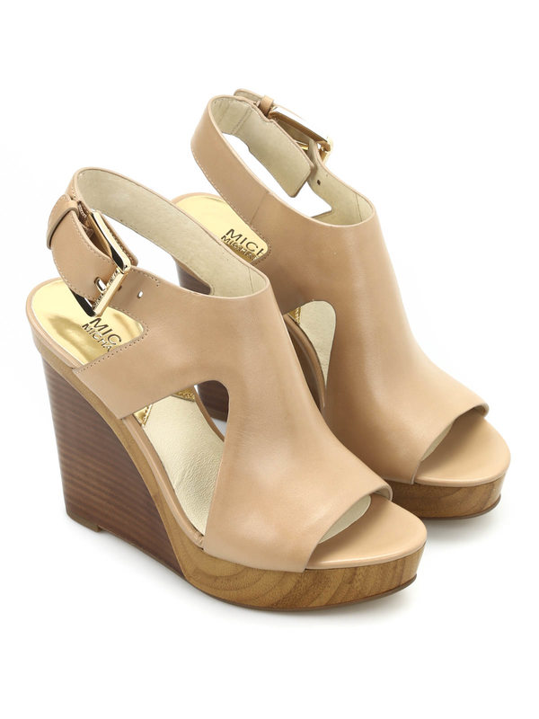 MICHAEL KORS: sandals - Josephine leather wedges