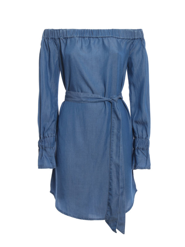 MICHAEL KORS: short dresses - Chambray off-shoulder dress