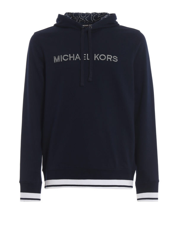MICHAEL KORS: Sweatshirts & Sweaters - Logo embroidery blue hoodie