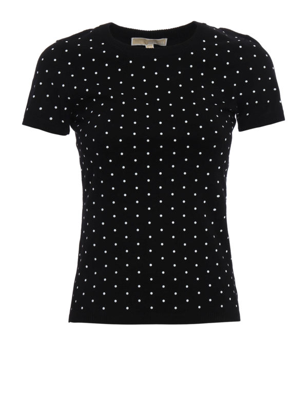 MICHAEL KORS: t-shirts - Knitted polka dot T-shirt
