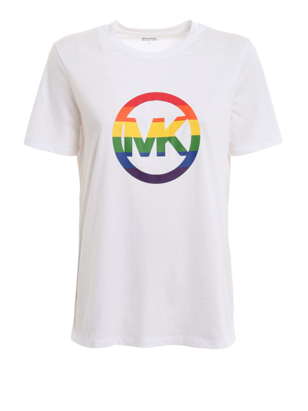 MICHAEL KORS: t-shirts - Rainbow logo cotton basic Tee