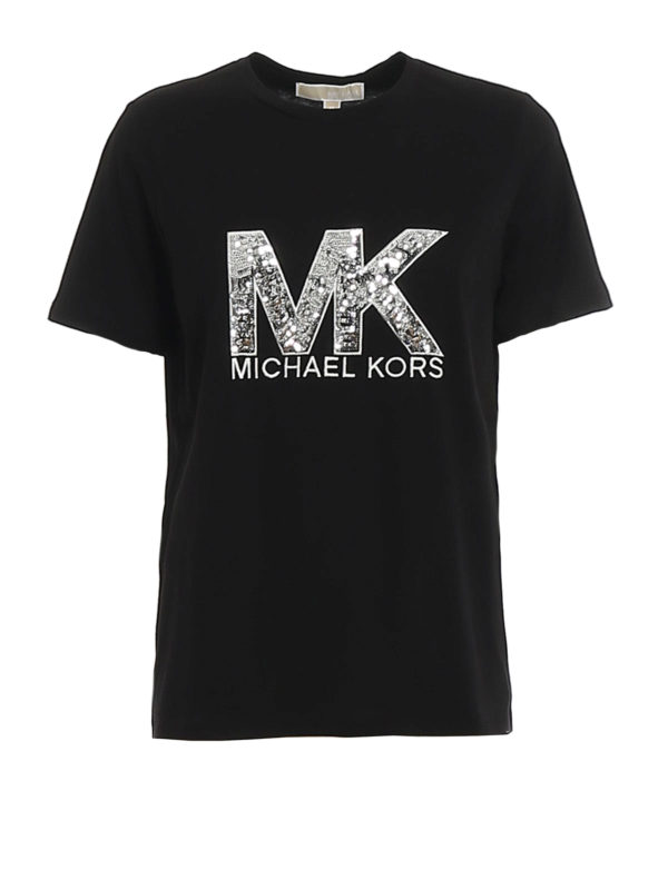 MICHAEL KORS: t-shirts - Sequined logo T-shirt