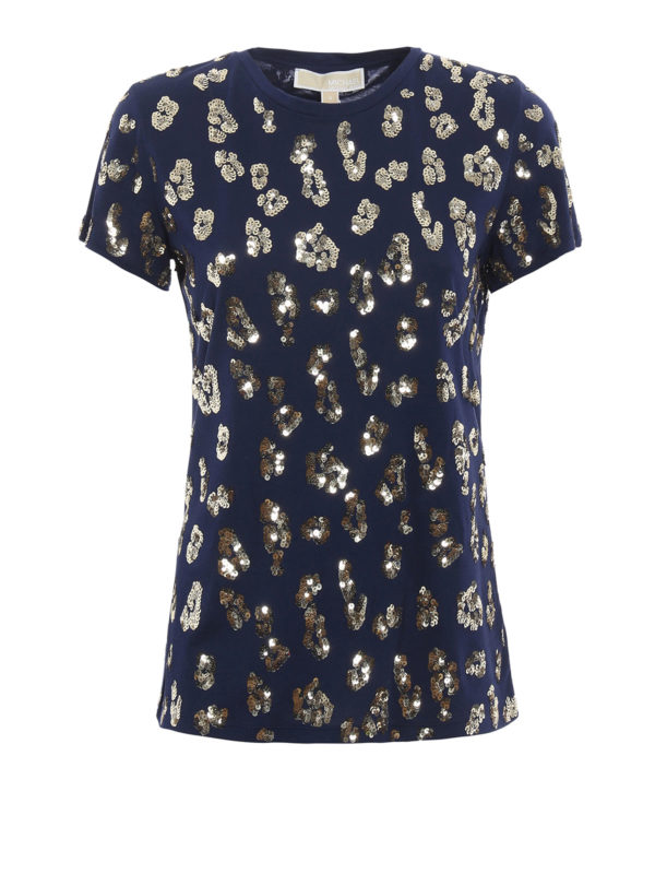 MICHAEL KORS: t-shirts - Sequined patterned T-shirt