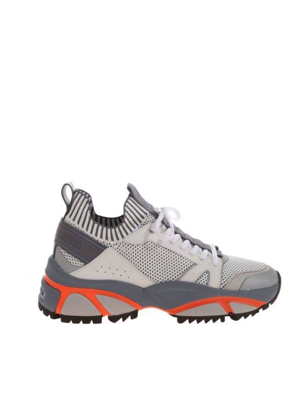 MICHAEL KORS: trainers - Lucas sneakers in gray and white