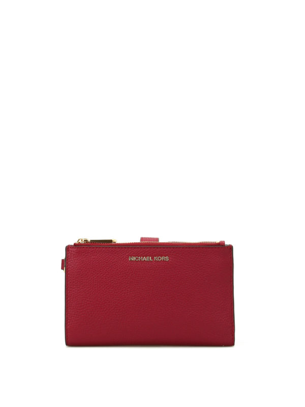 MICHAEL KORS: wallets & purses - Adele mulberry double zip wallet