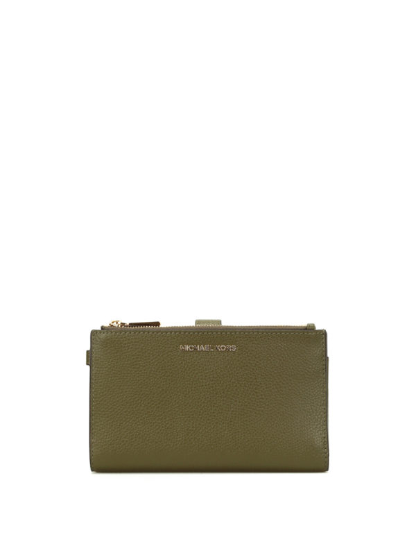 MICHAEL KORS: wallets & purses - Adele olive double zip wallet