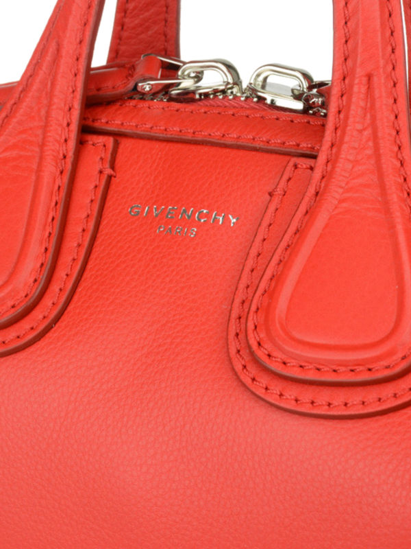 Micro Nightingale red leather bag shop online: GIVENCHY
