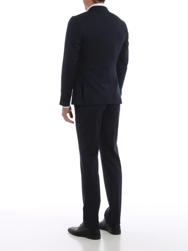 Midnight blue wool tuxedo suit shop online: Z ZEGNA