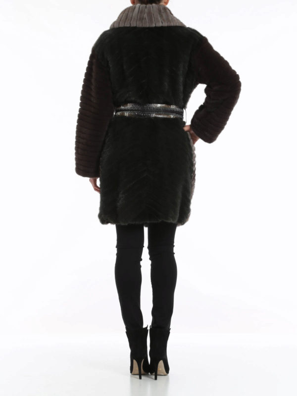 Mink fur and python belt coat shop online: Rindi