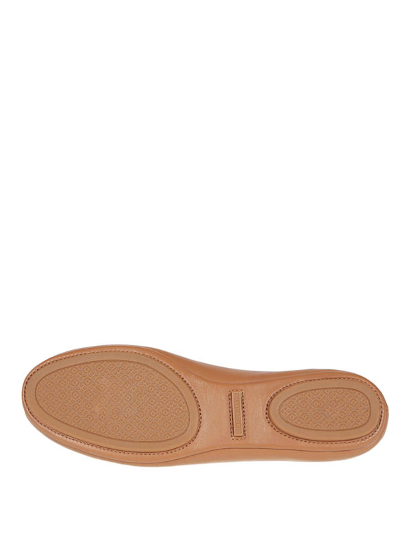 Minnie tan leather folding flats shop online: TORY BURCH