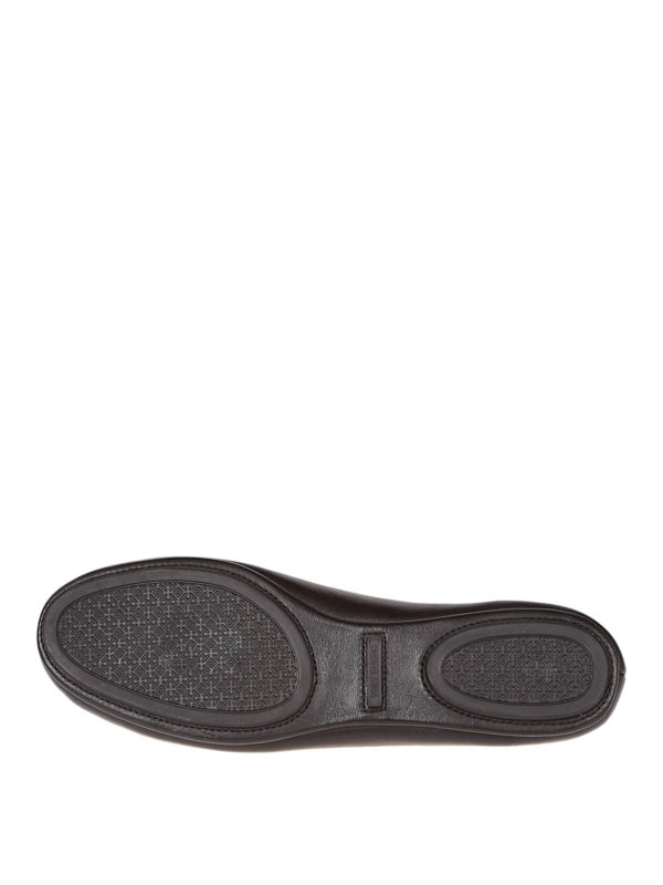 Minnie Travel black leather folding flats shop online: TORY BURCH