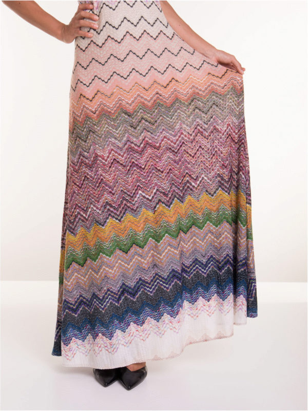 MISSONI buy online Chevron pattern wool blend long dress