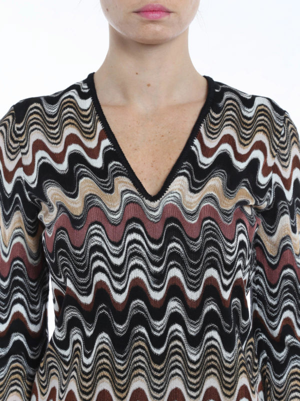 MISSONI buy online Wave pattern V neck dress
