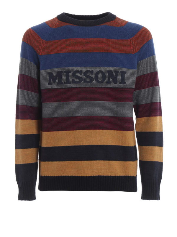MISSONI: Suéteres con cuello pico - Suéter Cuello Redondo - Estampado