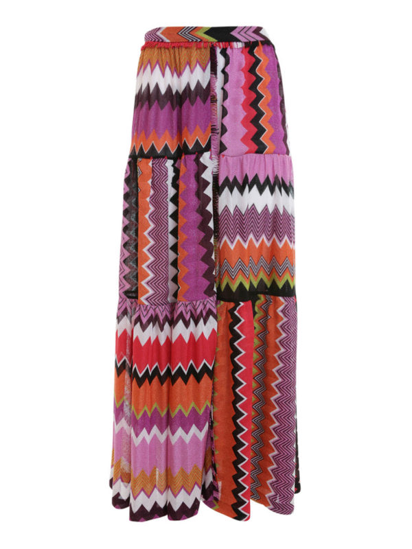 MISSONI: Jupes longues - Chevron print maxi skirt
