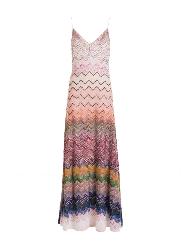 MISSONI: maxi dresses - Chevron pattern wool blend long dress