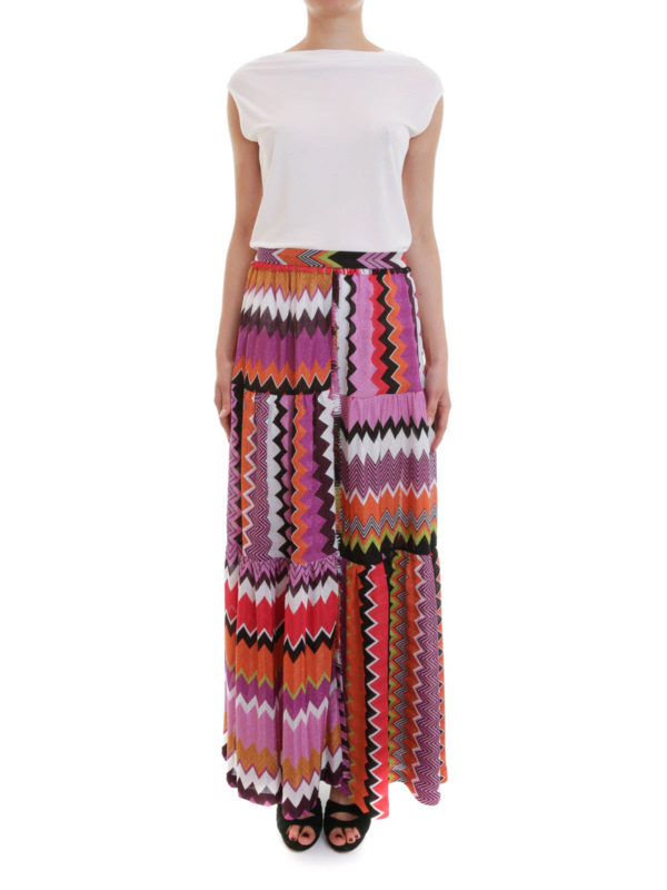 MISSONI: Jupes longues online - Chevron print maxi skirt