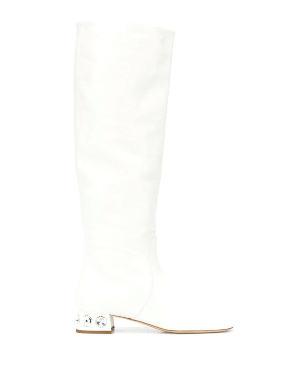 MIU MIU: ブーツ - ブーツ - 白