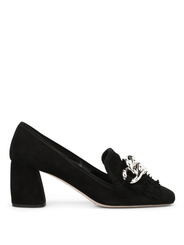 MIU MIU: court shoes - Loafers-inspired suede pumps