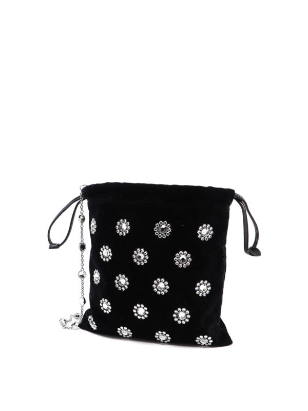 MIU MIU: Bucket bags online - Embellished velvet bucket bag