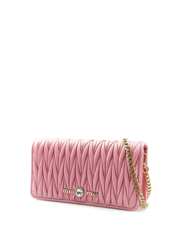 MIU MIU: shoulder bags online - Pink quilted leather bag