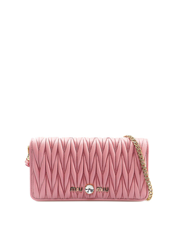 MIU MIU: shoulder bags - Pink quilted leather bag