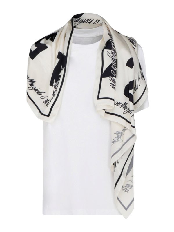 MM6 MAISON MARGIELA: t-shirts - Scarf detailed T-shirt