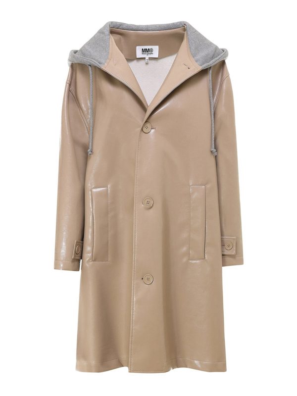 MM6 MAISON MARGIELA: cappotti trench - Trench bimateriale con cappuccio