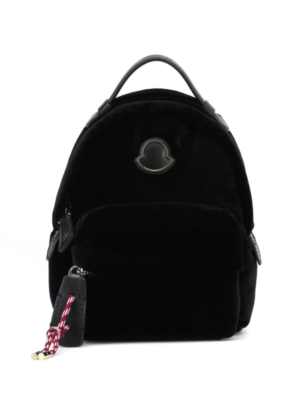 MONCLER: backpacks - Juniper black velvet mini backpack