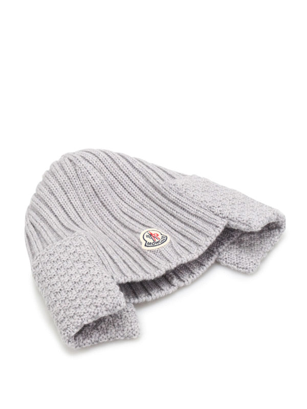 MONCLER: Gorros - Gorro Gris Para Mujer