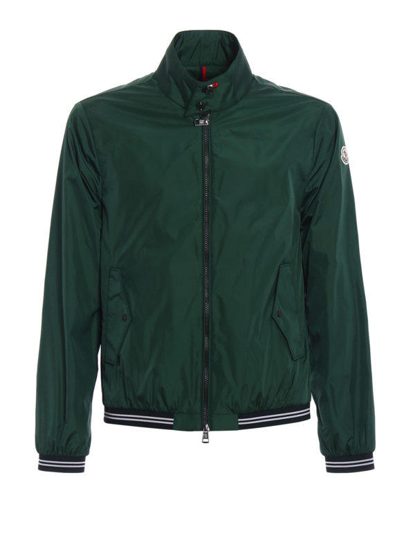 MONCLER: bombers - Allier green nylon bomber jacket