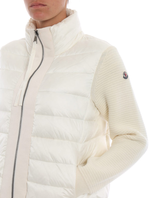 MONCLER buy online Knit wool sleeved puffer jacket