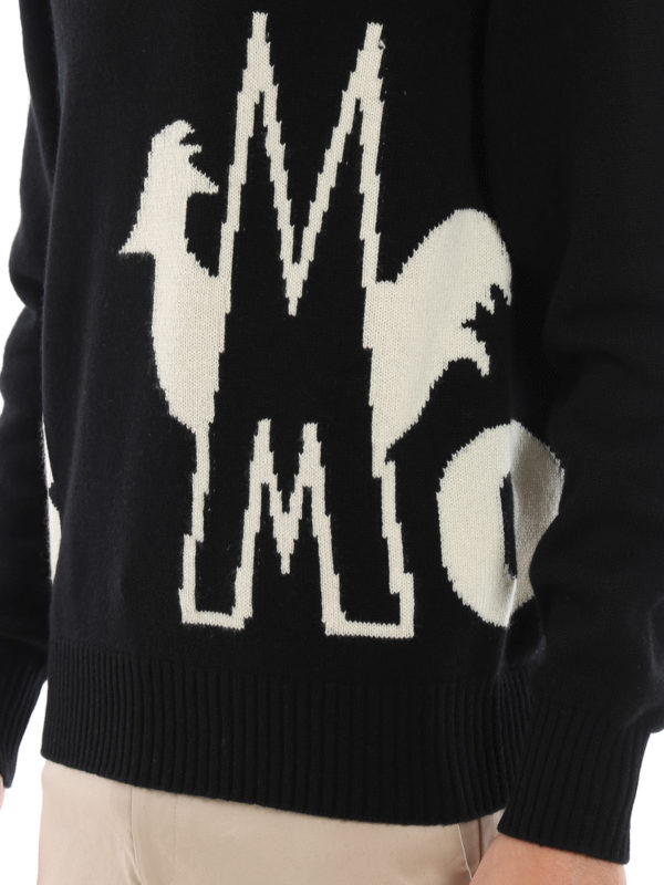 MONCLER buy online Pull in lana e cashmere con logo intarsiato