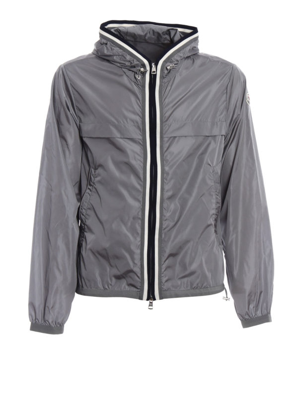 MONCLER: casual jackets - Anton windproof hooded grey jacket