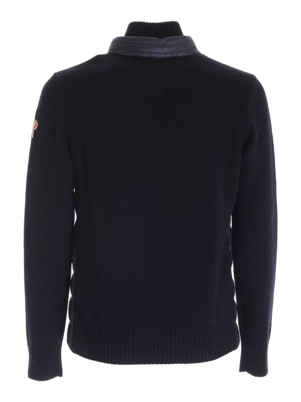 MONCLER GRENOBLE: cardigans online - Down detail cardigan in blue