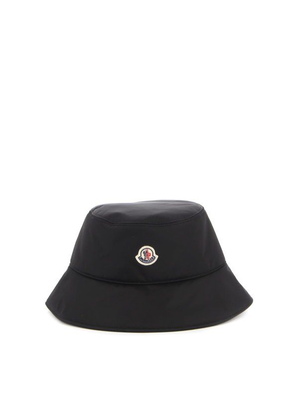 MONCLER: hats & caps - Black nylon hat