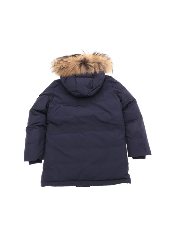 MONCLER JR: padded coats online - "Yann" blue down jacket