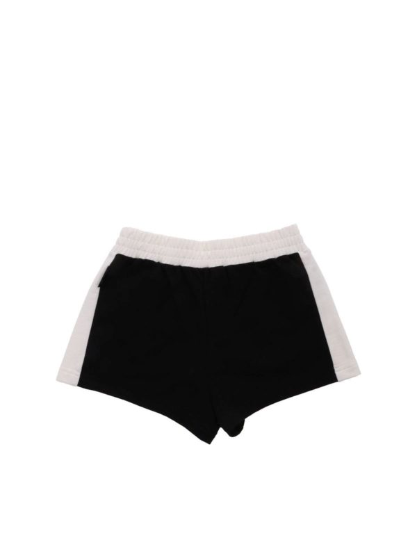 MONCLER JR: shorts online - Cotton fleece shorts in black and white