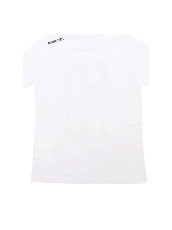 Moncler Jr White Moncler 52 printed T-shirt|802495083907001