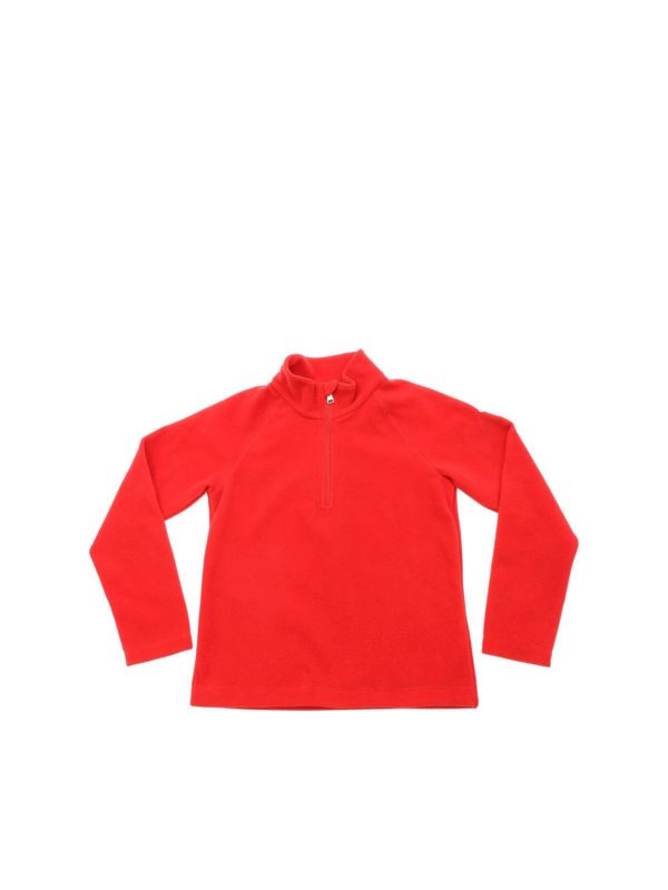 MONCLER JR: Sweatshirts & Sweaters - Red fleece sweatshirt with logo