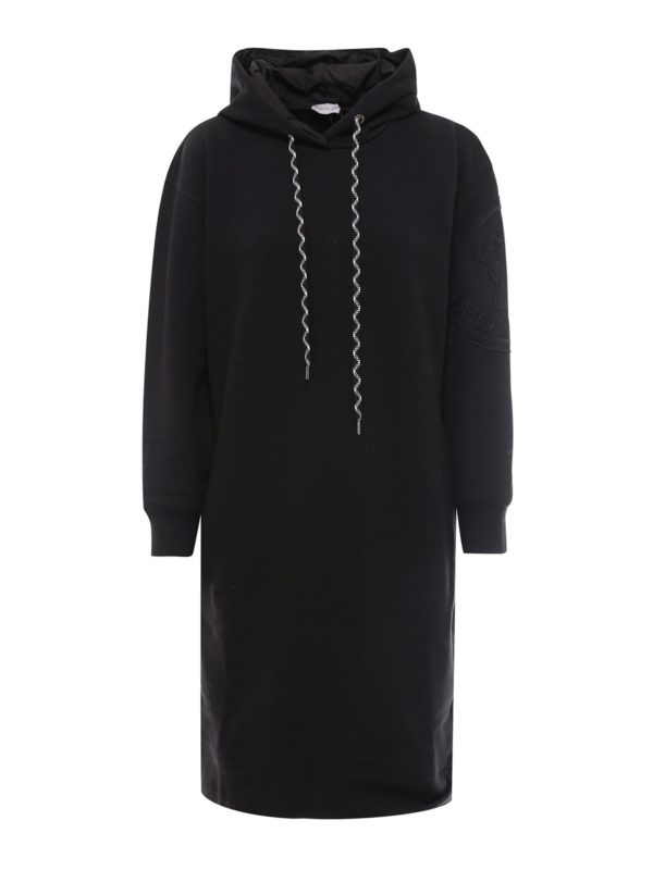 MONCLER: Robe longueur genou - Robe Au Genou - Noir