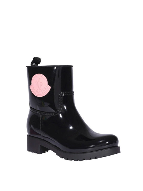 MONCLER: ankle boots online - Logo patch rubber boots