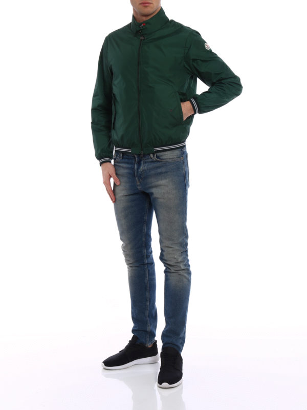 MONCLER: bombers online - Allier green nylon bomber jacket
